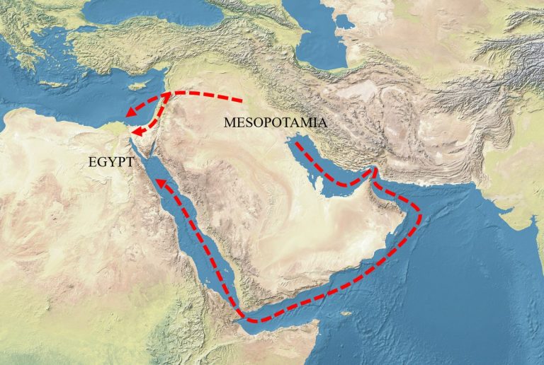 1200px Mesopotamia Egypt trade routes